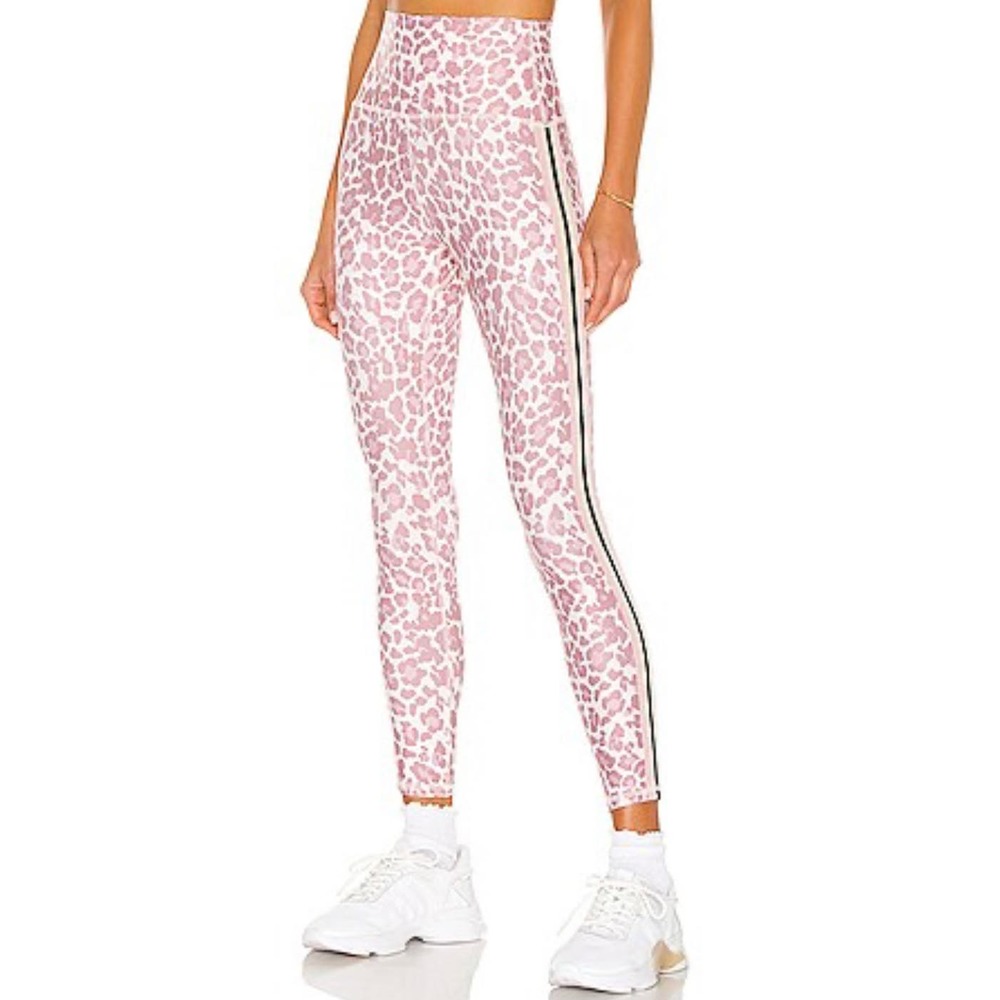 Spiritual Gangster Intent High Rise 7/8 Pink Leopard Leggings Size Medium